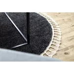 Covor BERBER 9000 Cerc, gri franjuri shaggy 160 cm