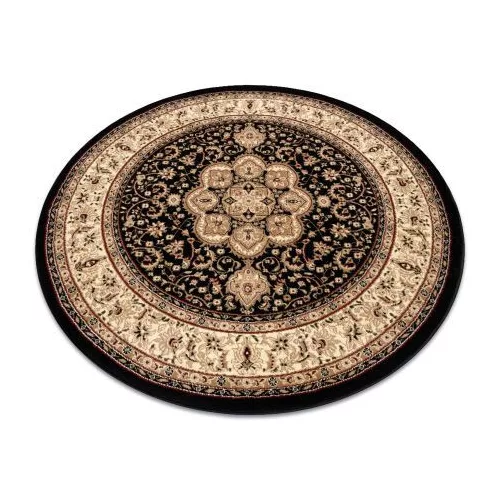 Covor Royal Cerc, adr 521 negru  150 cm