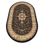 Covor oval Royal adr 521 negru  150x250 cm