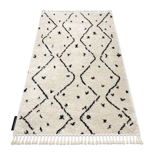 Covor TETUAN B751 zig-zag crem franjuri shaggy 120x170 cm