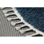 Covor BERBER 9000 Cerc, albastru franjuri shaggy 160 cm