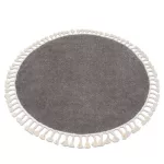 Covor BERBER 9000 Cerc, maro franjuri shaggy 160 cm