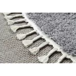 Covor BERBER 9000 Cerc, gri franjuri shaggy 160 cm