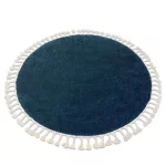 Covor BERBER 9000 Cerc, albastru închis franjuri shaggy 160 cm