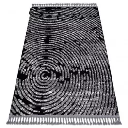   Covor MAROC G8499 negru / alb franjuri Berber shaggy 120x170 cm