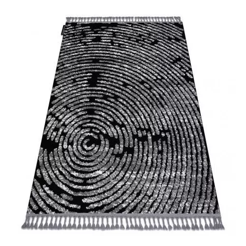 Covor MAROC G8499 negru / alb franjuri Berber shaggy 120x170 cm