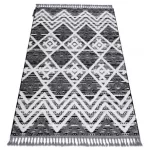 Covor MAROC P642 zig-zag gri / alb franjuri Berber shaggy 120x170 cm