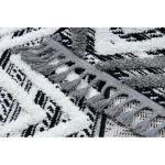 Covor MAROC P642 zig-zag gri / alb franjuri Berber shaggy 120x170 cm