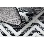 Covor MAROC P642 zig-zag gri / alb franjuri Berber shaggy 120x170 cm