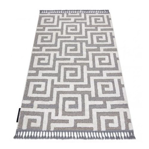 Covor MAROC P655 gri / alb franjuri Berber shaggy 120x170 cm
