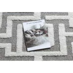Covor MAROC P655 gri / alb franjuri Berber shaggy 120x170 cm