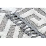 Covor MAROC P655 gri / alb franjuri Berber shaggy 120x170 cm