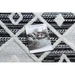 Covor MAROC P662 Diamant negru / alb franjuri Berber shaggy 120x170 cm