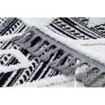 Covor MAROC P662 Diamant negru / alb franjuri Berber shaggy 120x170 cm