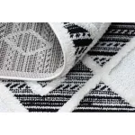 Covor MAROC P662 Diamant negru / alb franjuri Berber shaggy 120x170 cm