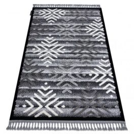   Covor MAROC P658 negru / gri franjuri Berber shaggy 140x190 cm