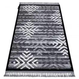   Covor MAROC P658 negru / gri franjuri Berber shaggy 200x290 cm