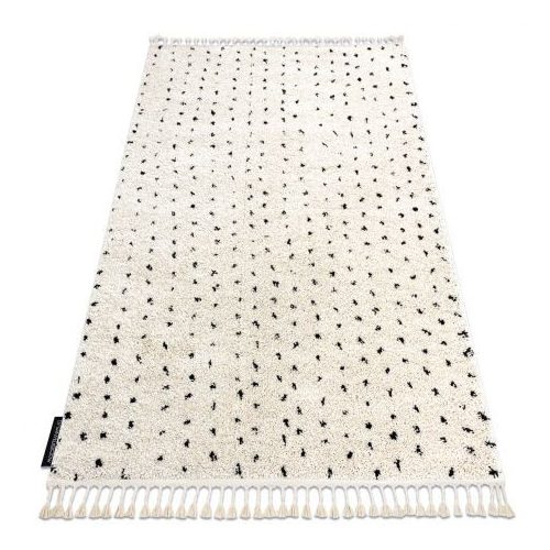 covor BERBER SYLA B752 pontok crem covor shaggy cu franjuri 240x330 cm