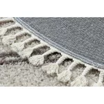 Covor BERBER ASILA Cerc, bej / maro franjuri shaggy 120 cm