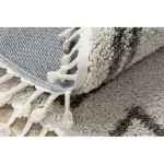 Covor BERBER ASILA Cerc, bej / maro franjuri shaggy 120 cm