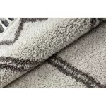 Covor BERBER ASILA Cerc, bej / maro franjuri shaggy 120 cm