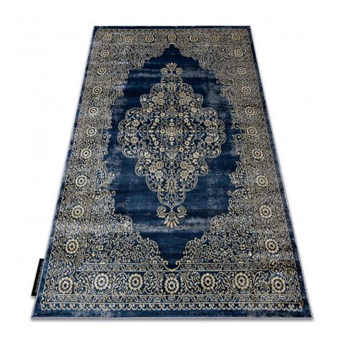 Modern DE LUXE 474 Decor - Structural albastru închis/ aur 160x220 cm covor