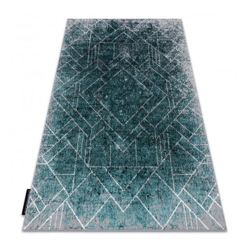 Modern DE LUXE 626 Figuri geometrice, Diamantgri / verde 160x220 cm covor