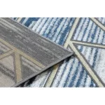 Modern DE LUXE 462 Figuri geometrice,albastru închis / auriu 180x270 cm covor