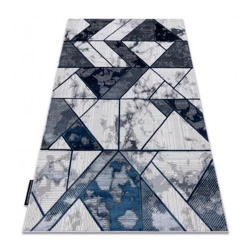 Modern DE LUXE 632 Figuri geometrice,crem / albastru închis 180x270 cm covor