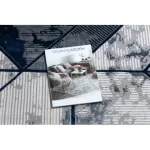 Modern DE LUXE 632 Figuri geometrice,crem / albastru închis 180x270 cm covor