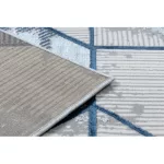 Modern DE LUXE 632 Figuri geometrice,crem / albastru închis 180x270 cm covor