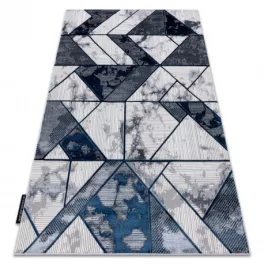   Modern DE LUXE 632 Figuri geometrice,crem / albastru închis 240x340 cm covor