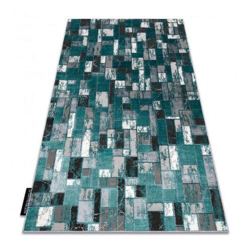 Modern DE LUXE 6768 Figuri geometrice,verde / antracit 160x220 cm covor