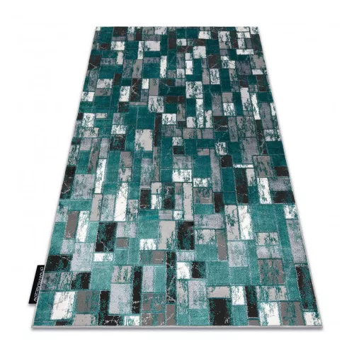 Modern DE LUXE 6768 Figuri geometrice,verde / antracit 180x270 cm covor