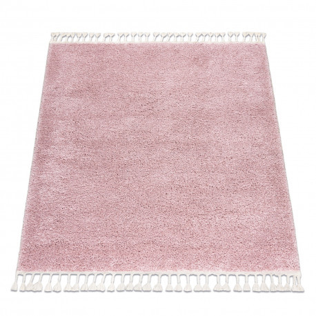 Covor  BERBER 9000 square roz shaggy cu franjuri 160x160 cm