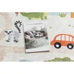 BAMBINO 1165 covor lavabil pentru copii, antiderapant  cu animale- bej 140x190 cm