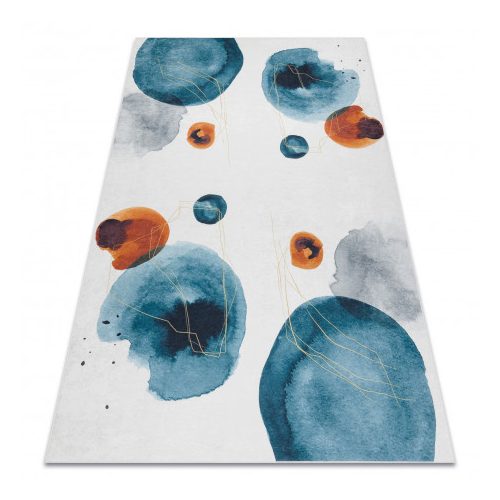 ANDRE 1112 covor lavabil  abstract antiderapant - alb/ albastru 160x220 cm
