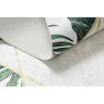 ANDRE 1168 covor lavabil, Frunze, Figuri geometrice, antiderapant, - alb / verde 160x220 cm