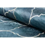 ANDRE 1181 covor lavabil, zăbrele marocane, antiderapant, - albastru 160x220 cm