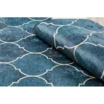 ANDRE 1181 covor lavabil, zăbrele marocane, antiderapant, - albastru 160x220 cm