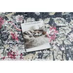 ANDRE 1816D covor lavabil, Flori, vintage  antiderapant, - alb / roșu 160x220 cm