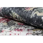 ANDRE 1816D covor lavabil, Flori, vintage  antiderapant, - alb / roșu 160x220 cm