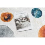 ANDRE 1112 covor lavabil  abstract antiderapant - alb / albastru 120x170 cm