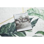 ANDRE 1168 covor lavabil frunze, geometric antiderapant -alb / verde 120x170 cm