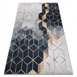   ANDRE 1171 covor lavabil, Figuri geometrice, antiderapant, - negru / auriu 120x170 cm