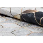 ANDRE 1171 covor lavabil, Figuri geometrice, antiderapant, - negru / auriu 120x170 cm