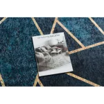 ANDRE 1173 covor lavabil  mozaic, geometric antiderapant - turcoaz / aur 120x170 cm