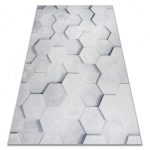ANDRE 1180 covor lavabil hexagon 3D antiderapant - gri 120x170 cm