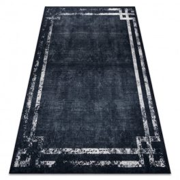  ANDRE 1486 covor lavabil  contur vintage antiderapant - negru / alb 120x170 cm