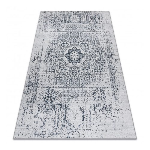 ANDRE 1072 covor lavabil, rozetă, vintage  antiderapant, - alb / negru 80x150 cm